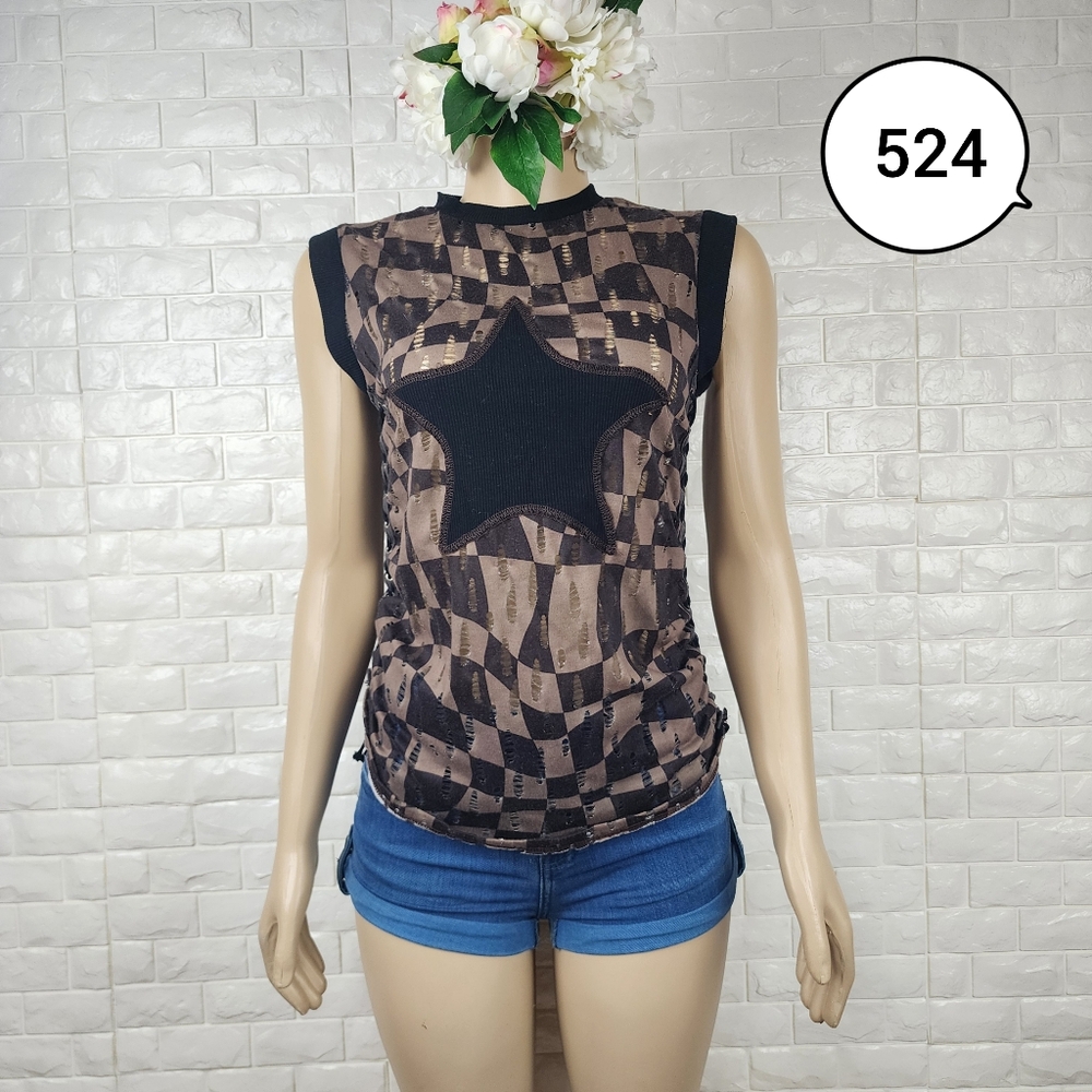 small tattered sleeveless blouse